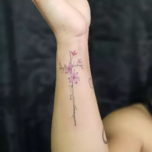 Floral Cross tattoo