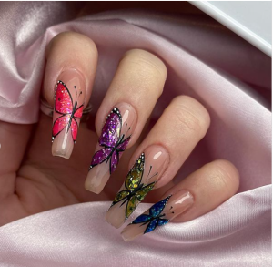 Long Butterfly Nails