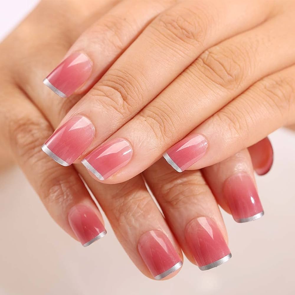 Ombré Pink Square Nails