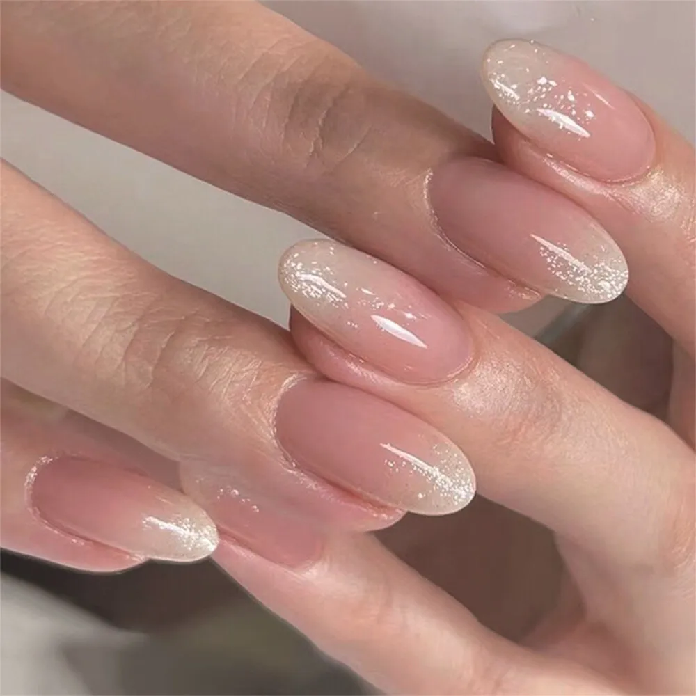 Pink Ombré Almond Nails