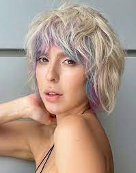 Short Wolf Cut with Vivid Color Bangs