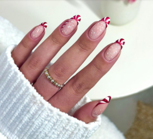 Sweet Candy Cane Nails