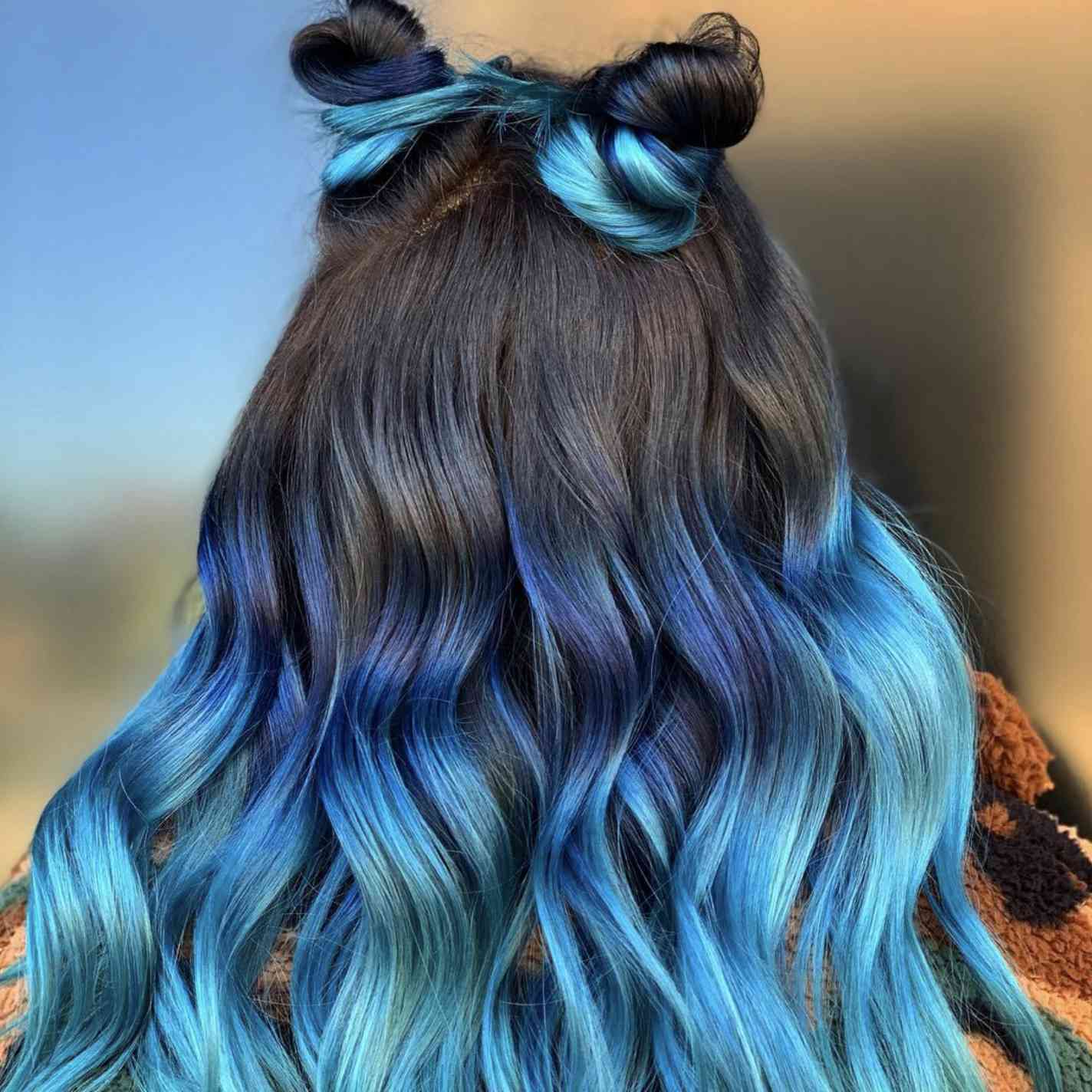 Two Tones Of Blue(blue black hair dye)