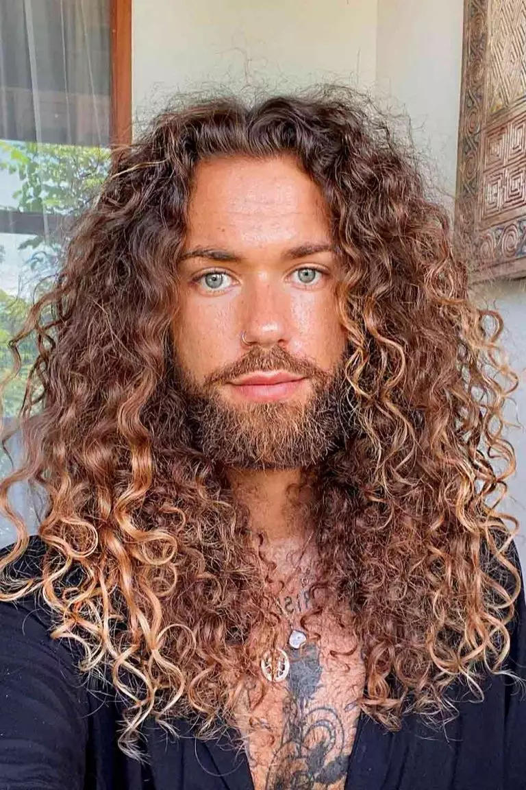 Lengthy Curly Hair men